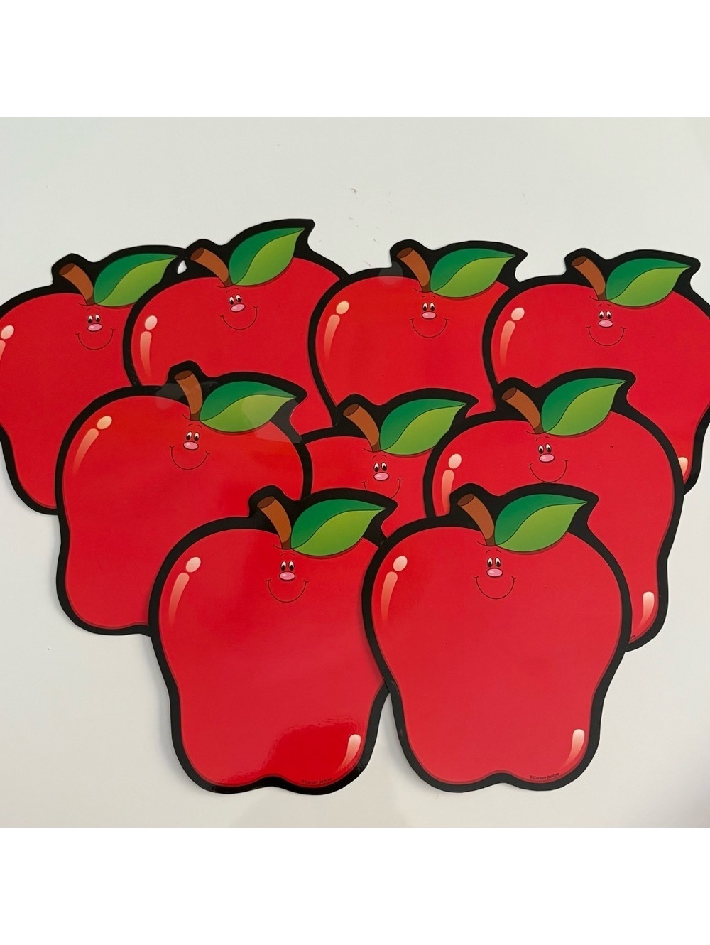 Laminated Red Apple Cutouts set of 9